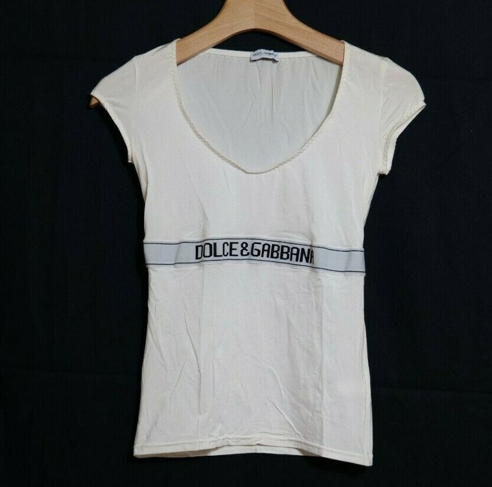 Dolce & Gabbana White Sleeveless Top with a Logo Elastic Stripe